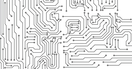 Wall Mural - vector circuit for communication technology background concept.