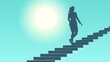 © Dandelions1706 - Businesswoman Ascending Steps Towards Bright Future