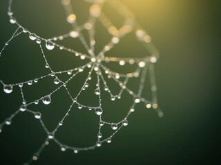 spider web with dew