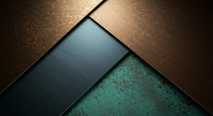 Poster - A piece of artwork with a brown and green background and a blue and black border