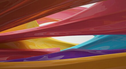 Poster - A colorful, abstract painting with a rainbow of colors