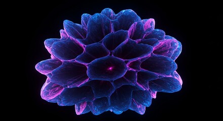 Poster - A flower with blue and pink petals
