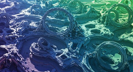 Poster - A colorful image of a planet with many different shapes and sizes of circles
