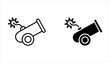 © NAPISAH - canon icon set, Linear canon icon from Army and war outline collection on white background