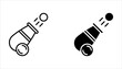 © NAPISAH - canon icon set, Linear canon icon from Army and war outline collection on white background