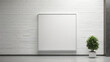 © PRO_ED - Square Mock-Up Poster on a White Building Wall for Advertising