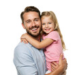 © koolrxdesigns - Happy Father Embracing His Young Daughter isolated on a transparent background