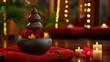 © BABEKU - Spa treatment stones stack red towels wellness serenity calmness harmony balance tranquility meditation wellbeing