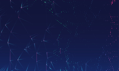 Abstract space polygonal illustration. Big data code representation. Graphic concept for your design.