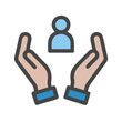 © MdDelowar - Hands Supporting Person Help Icon Design