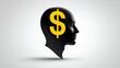 © Office - Money on the Mind A Profile Silhouette with Dollar Sign Highlighting Financial Thoughts