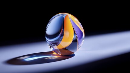 Aufkleber - A swirling galaxy sphere showcases stunning blue, orange, and purple tones against a crisp white background, creating a captivating and artistic visual experience