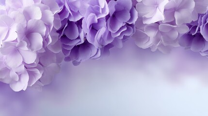 Aufkleber - A cluster of pale lavender flowers softly blends into a creamy white backdrop, creating a serene composition ideal for various design projects