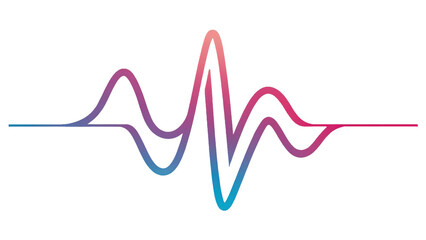 Poster - Colorful heartbeat pulse icon with smooth curve lines, featuring gradient of blue, purple, and pink hues, symbolizing health and vitality