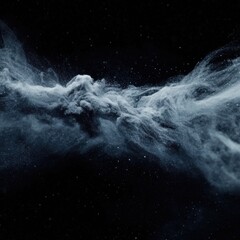 Wall Mural - ethereal cloudscape of white dust particles against a dark backdrop creates a dreamy scene