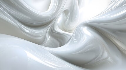Abstract design featuring flowing white liquid forms.