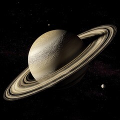 Wall Mural - saturn the ringed jewel of our solar system in a stunning rendered space scene