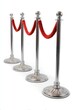© EpicFade - Red velvet rope barrier on white background for events and VIP access control concept
