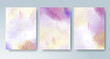 © REZI - Set of cards with bright colorful vector watercolor background. Design for your date, postcard, banner.