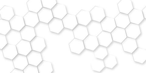 Canvas Print - abstract white lines hexagons honeycomb wallpaper, modern futuristic wallpaper, futuristic nature ba