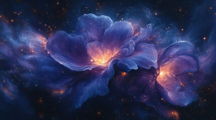 Wall Mural - a swirling vortex of cosmic dust and vibrant nebulas forms an abstract, ethereal gateway in deep spa