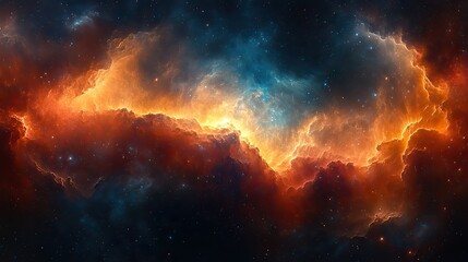 Wall Mural - a swirling vortex of cosmic dust and vibrant nebulas forms an abstract, ethereal gateway in deep spa