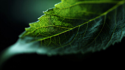 Wall Mural - Detailed close up of a saucy green folio showcasing veins and textures, ideal for nature and environmental themes.