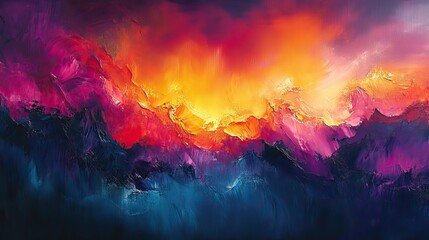 Wall Mural - abstract expression of transformation and change through evolving forms and shifting color palettes.