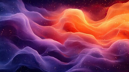 Wall Mural - abstract patterns of swirling lines and dots in shades of orange and purple create a whimsical desig