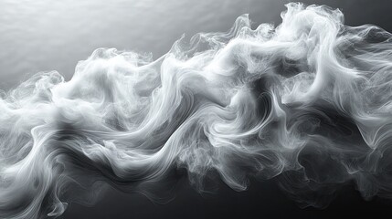 Wall Mural - abstract patterns of swirling smoke in shades of gray and white, creating ethereal and dynamic compo