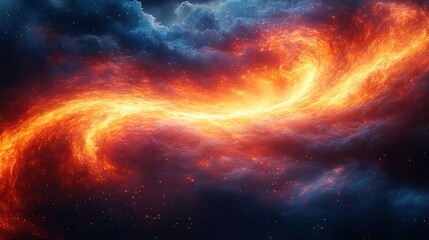 Wall Mural - Abstract representation of the flow of time, visualized as a continuous, swirling stream of light and color.