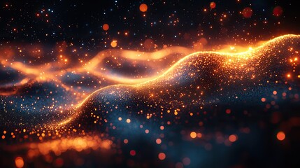 Wall Mural - Abstract visualization of energy fields as glowing, interconnected lines and vibrant bursts of light.