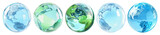 PNG Colorful transparent globe designs, element set on transparent background