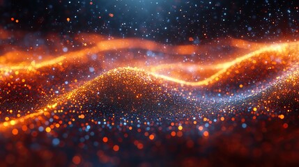 Wall Mural - An intricate geometric pattern formed by thousands of tiny, shimmering particles suspended in mid-air.