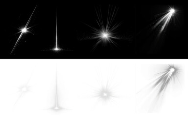 Wall Mural - png radiant starburst light effects, element set on transparent background