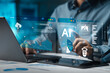 © Dee karen - Businessman analyzes data using AI technology to work with tools, Chatbot data or chat with AI with Robot. Concept, AI smart robot technology, artificial intelligence, helping to solve work problems.