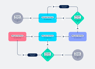 Aufkleber - Modern template for process flow diagram. Flat infographic design for website or data presentation.