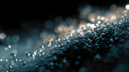 Wall Mural - Droplet and bubble forming in a liquid, showcasing microbial growth and activity in an artistic style.