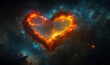 © k_viktar - Heart-shaped nebula in vibrant colors representing love and cosmic beauty.