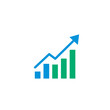 © Larisa - Growth chart icon with upward arrow - financial success vector