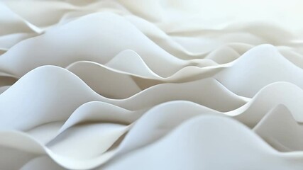 Abstract Three Dimensional White Waves Texture Minimalist Smooth Flowing Backgrounds