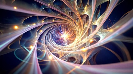 Wall Mural - Golden Swirls of Light Dance in a Cosmic Vortex of Energy and Wonder