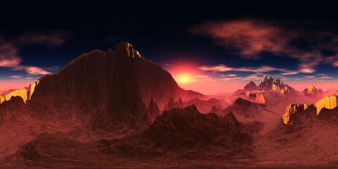 Wall Mural - Mars, HDRI, environment map , Round panorama, spherical panorama, equidistant projection, 360 high resolution panorama, 3d rendering