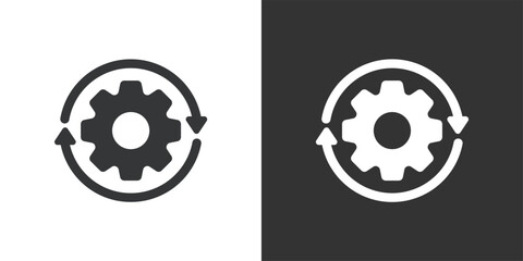 Process  icon. Solid glyph series icon