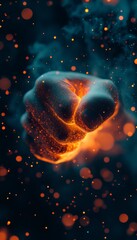Wall Mural - fiery fist of power and strength abstract depiction of a burning clenched fist, vibrant and dynamic