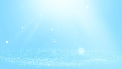Wall Mural - Dreamy pastel blue background with soft sparkles and light glows creates serene atmosphere, perfect for evoking feelings of calm and wonder