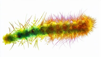 Wall Mural - vibrant and colorful abstract representation of a microscopic creature. the intricate details captur