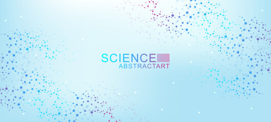 Wall Mural - structure molecule and communication dna, atom, neurons. science concept for your design. connected 