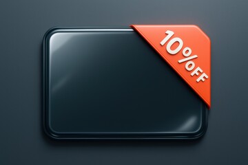Aufkleber - Promotional Banner Showcasing Discount Offer With 10 Percent off on a Sleek Black Background Designed for Marketing Campaigns Generative AI