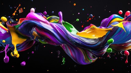 Poster - Abstract paint vortex twisting in space, dynamic liquid shape captured mid-motion, 3D style